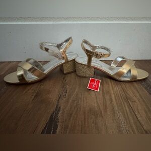 Girls Nina gold dress sandals